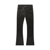 8 Keys Black Flare Denim Jeans in Wax