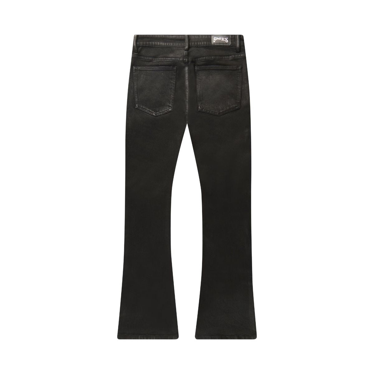 8 Keys Black Flare Denim Jeans in Wax