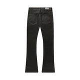 8 Keys Black Flare Denim Jeans in Wax